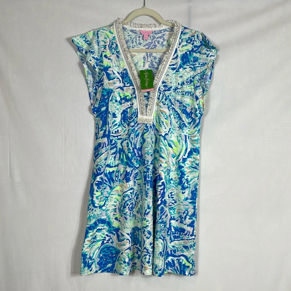 Lilly Pulitzer NWT Zandra Dress Size S Bennet Blue Color Salty Seas Print